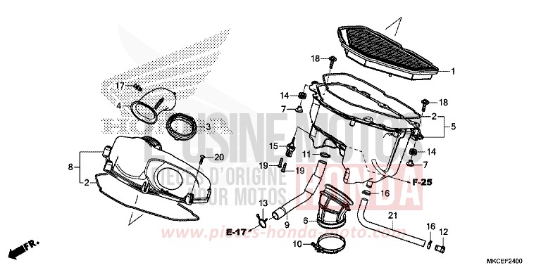 AIR CLEANER for Gold Wing MAT MAJESTIC SILVER METALLIC (NHB70) from 2019